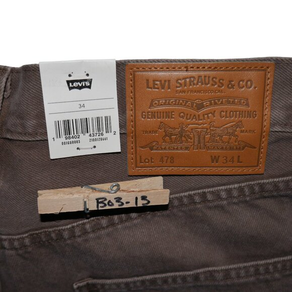 Levi's 478 Baggy Jean Shorts Mens Cargo Jorts Brown Sizes 31 34 42 NWT - Picture 12 of 16